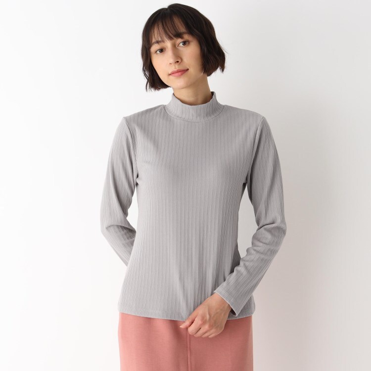 ローラアシュレイ(LAURA ASHLEY)の◆【洗える】飾り編みリブハイネックTシャツ カットソー