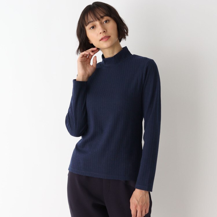 ローラアシュレイ(LAURA ASHLEY)の◆【洗える】飾り編みリブハイネックTシャツ カットソー