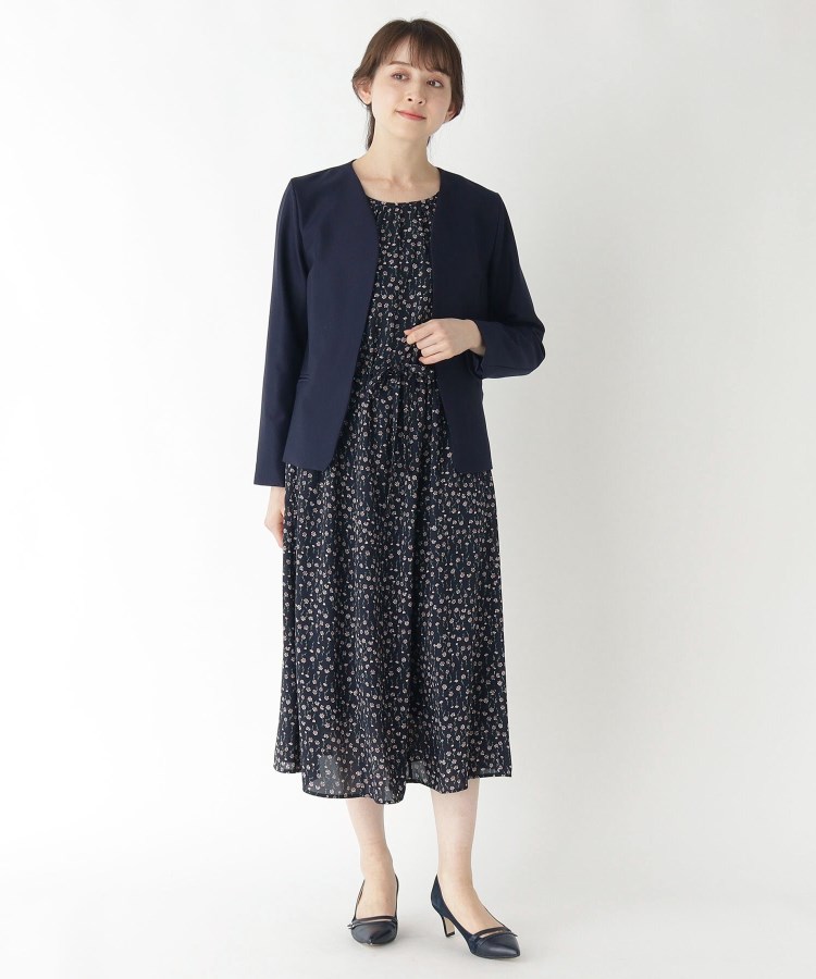 ローラアシュレイ(LAURA ASHLEY)の◆【洗える】【同素材ボトムあり】Vネックノーカラージャケット39