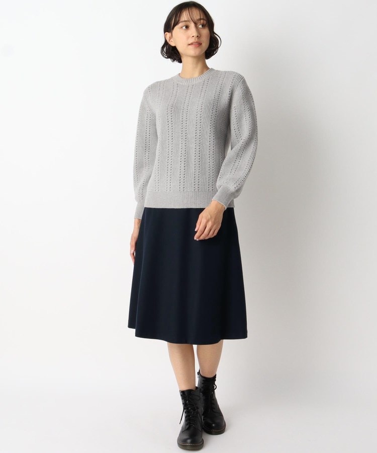 ◇【洗える】ウール混ストレッチフランネルスカート(膝丈 ◇【洗える】ウール混ストレッチフランネルスカート(膝丈