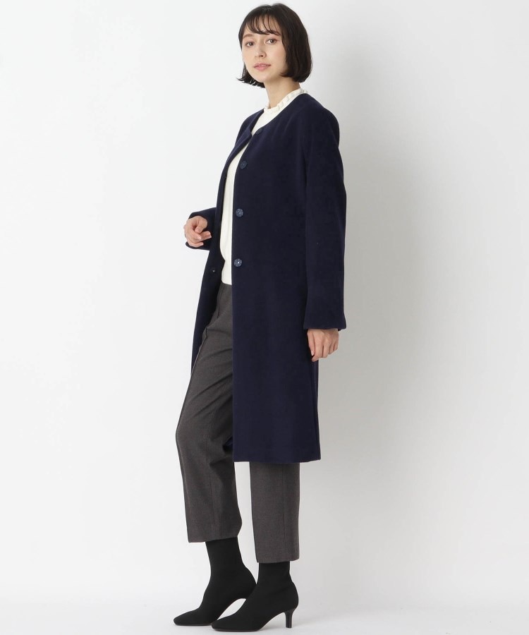 ウールビーバーベルテッドコート(ノーカラーコート) | LAURA ASHLEY