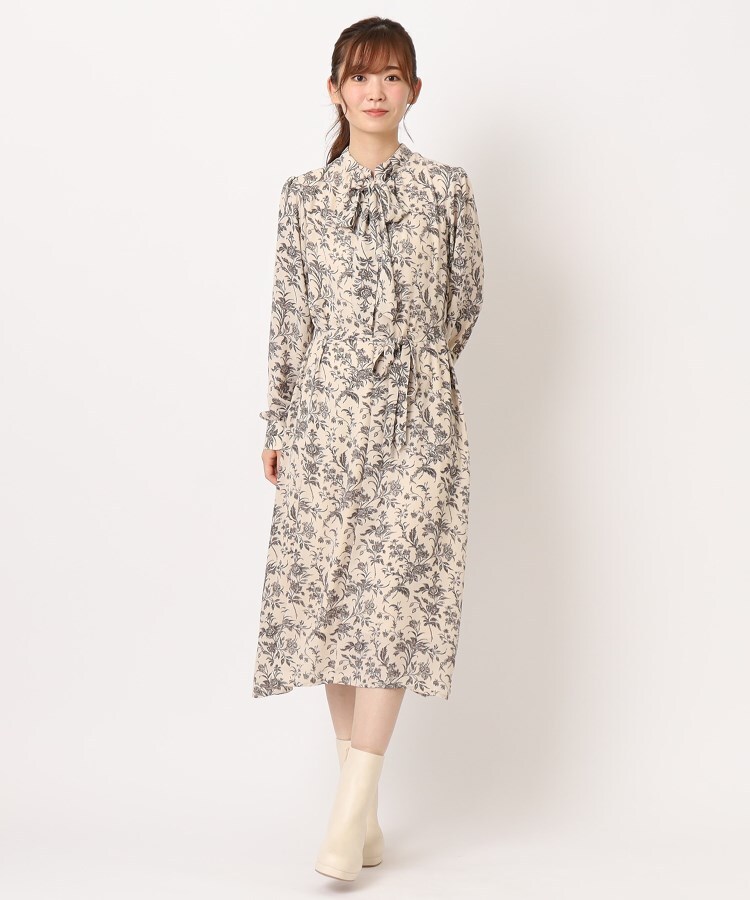 ローラアシュレイ(LAURA ASHLEY)の【70th記念/洗える/2WAY】「ロイド」リボンワンピース オフホワイト(103)