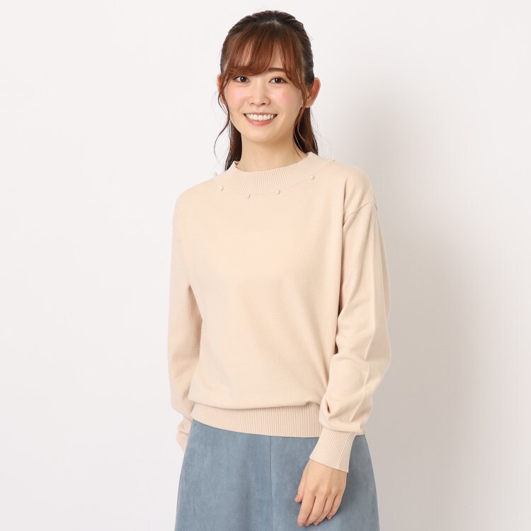 ローラアシュレイ(LAURA ASHLEY)の【洗える】フェイクパール付きニット ニット/セーター