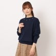 ローラアシュレイ(LAURA ASHLEY)の【洗える】フェイクパール付きニット ネイビー(093)