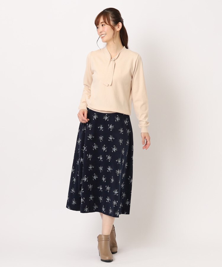 ローラアシュレイ(LAURA ASHLEY)の【洗える／Lサイズあり】フェイクパールピン付き ボウタイニット10