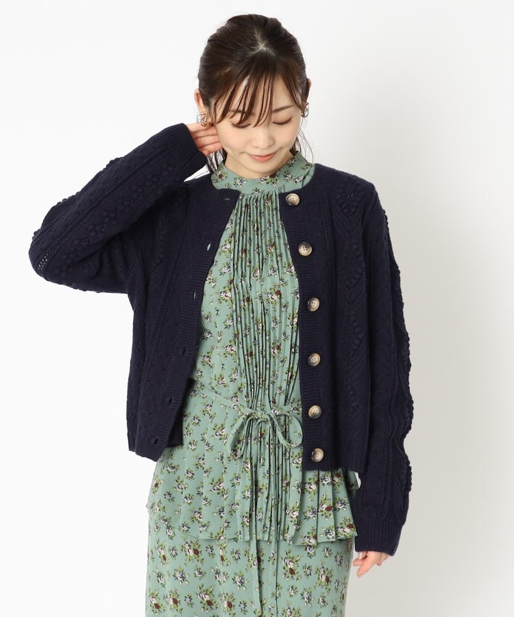 ローラアシュレイ(LAURA ASHLEY)の【アルパカ混／ミドル丈】ケーブルニットカーディガン14