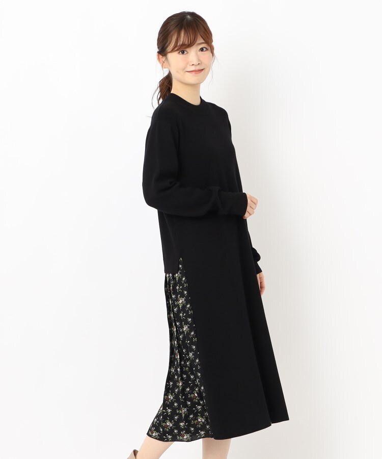 ローラアシュレイ(LAURA ASHLEY)の【14G/洗える】バックプリーツ　ドッキングニットワンピース18