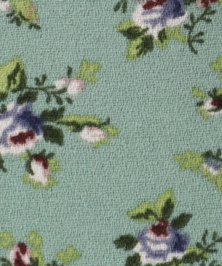 ローラアシュレイ ワンピース 7 薔薇 バラ 花柄 紫×緑×赤系DMW