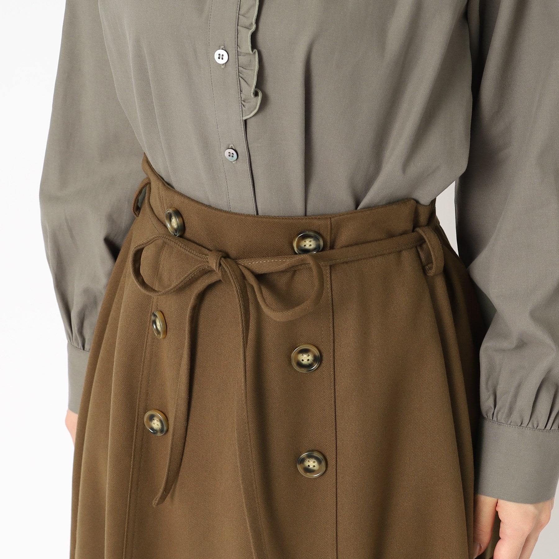ローラアシュレイ(LAURA ASHLEY)のボックス型前ボタンスカート4