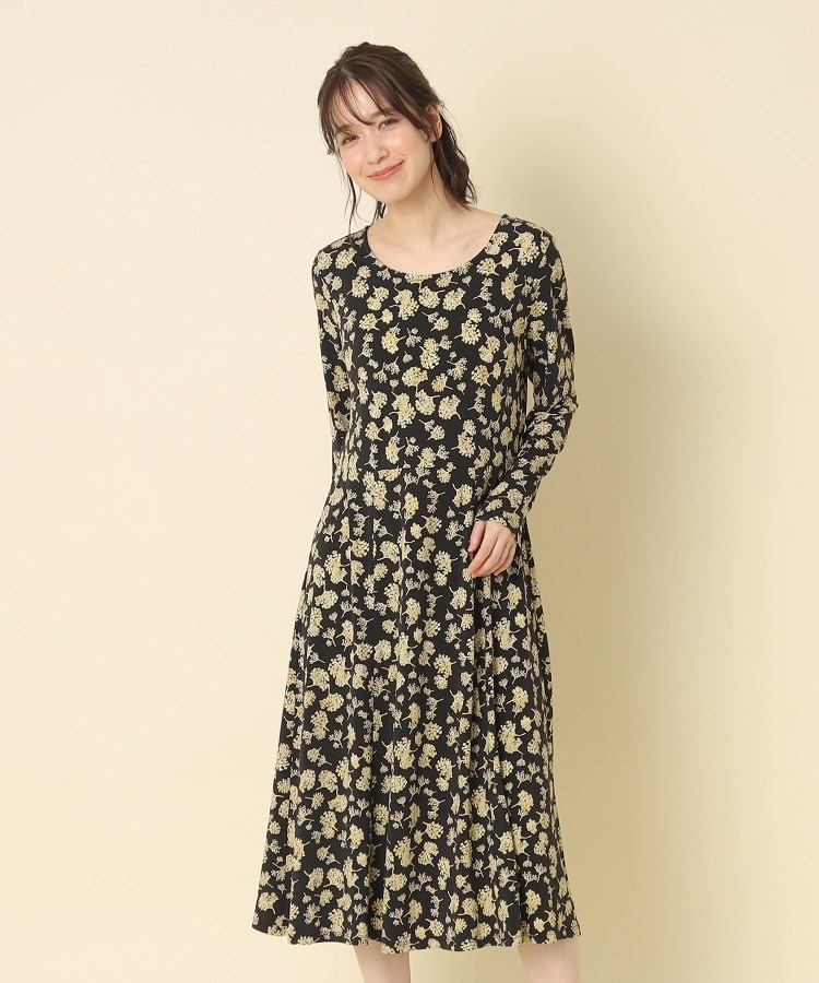 LAURA ASHLEY  ブラック　マキシロングワンピース　ドレス