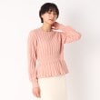 ローラアシュレイ(LAURA ASHLEY)の【洗える】透かし編みペプラムプルオーバーニット ベビーピンク(071)