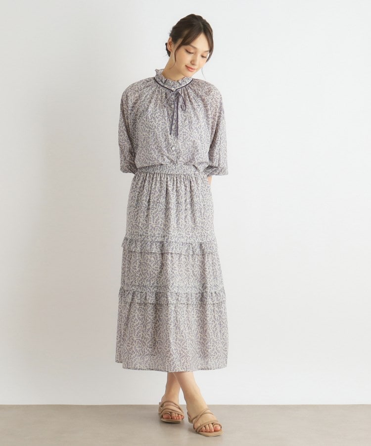 ローラアシュレイ(LAURA ASHLEY)の【洗える/ウエストゴム/同柄アイテムあり】ローランド ヴァインズ柄 フリルスカート3