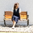 ローラアシュレイ(LAURA ASHLEY)の【ライン刺繍入り】Vネック デニムジャンスカ ネイビー(095)