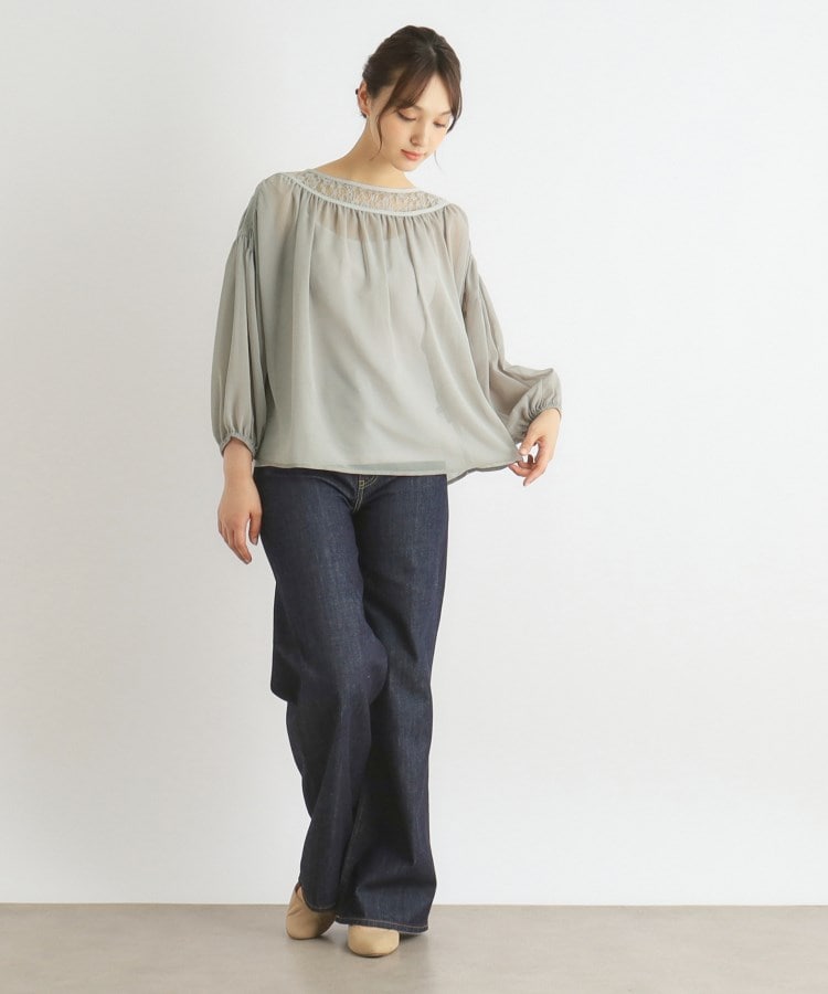 ローラアシュレイ(LAURA ASHLEY)の【シアー/洗える/オーバーサイズ】テープレースブラウス7
