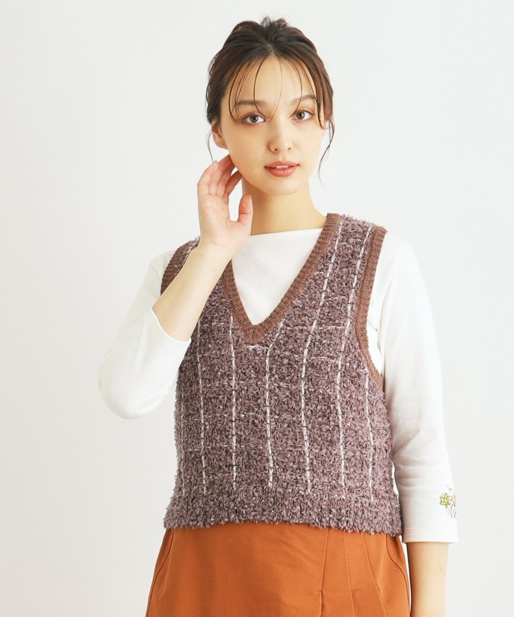 ローラアシュレイ(LAURA ASHLEY)の【ミックス糸/洗える】ツイードニットベスト2