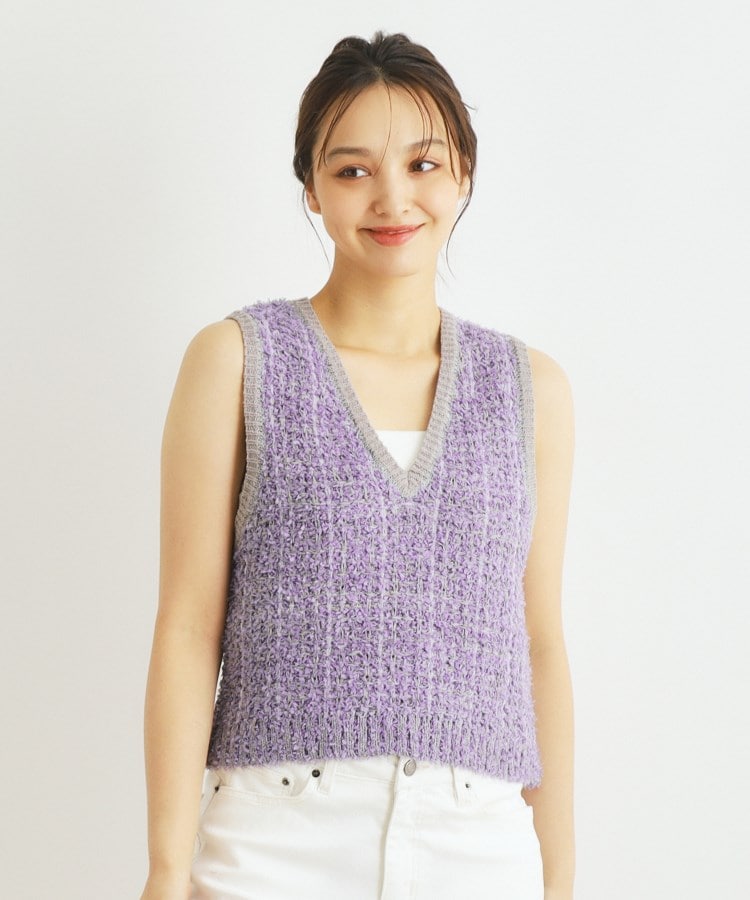 ローラアシュレイ(LAURA ASHLEY)の【ミックス糸/洗える】ツイードニットベスト5