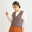 ローラアシュレイ(LAURA ASHLEY)の【ミックス糸/洗える】ツイードニットベスト ブラウン(040)