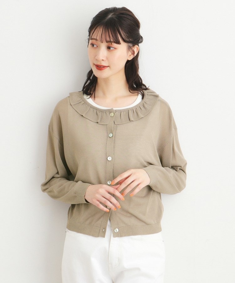 ローラアシュレイ(LAURA ASHLEY)の【接触冷感/洗える】フリルカラーカーディガン5