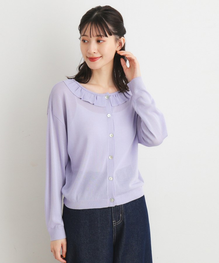 ローラアシュレイ(LAURA ASHLEY)の【接触冷感/洗える】フリルカラーカーディガン11