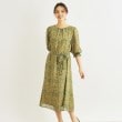 ローラアシュレイ(LAURA ASHLEY)の【楊柳生地/洗える/同柄アイテムあり】ウッドブロック リーブス柄ワンピース グリーン(122)