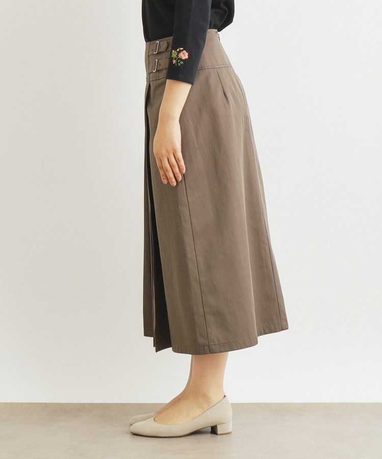 ローラアシュレイ(LAURA ASHLEY)の【コットン混チノ素材】ラッププリーツスカート10