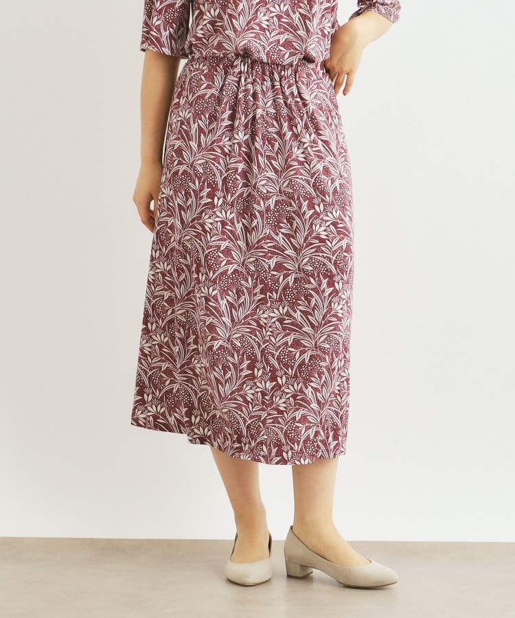 ローラアシュレイ(LAURA ASHLEY)の【洗える／ジャージ素材／同柄アイテムあり】ウッドブロック リーブス柄スカート5
