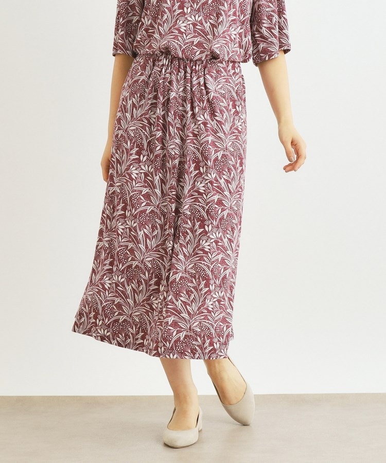 ローラアシュレイ(LAURA ASHLEY)の【洗える／ジャージ素材／同柄アイテムあり】ウッドブロック リーブス柄スカート15