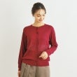 ローラアシュレイ(LAURA ASHLEY)の透かし編みニットカーディガン ボルドー(064)