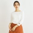 ローラアシュレイ(LAURA ASHLEY)の【コットン100％／袖刺繍】ボートネックカットソー オフホワイト(003)
