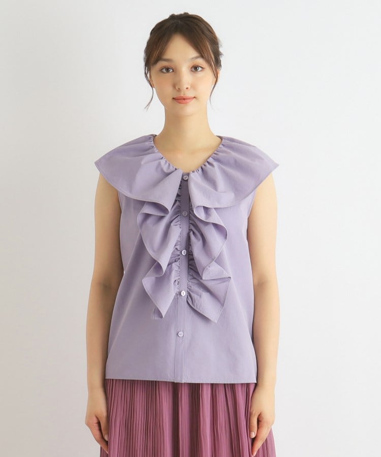 ローラアシュレイ(LAURA ASHLEY)の【コットン混】ボリュームフリルノースリーブブラウス13