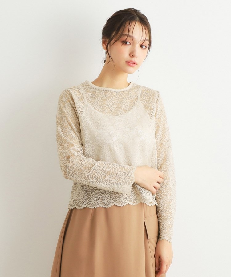 ローラアシュレイ(LAURA ASHLEY)の【2WAY／ストレッチ／羽織りアイテム】レースブラウス9