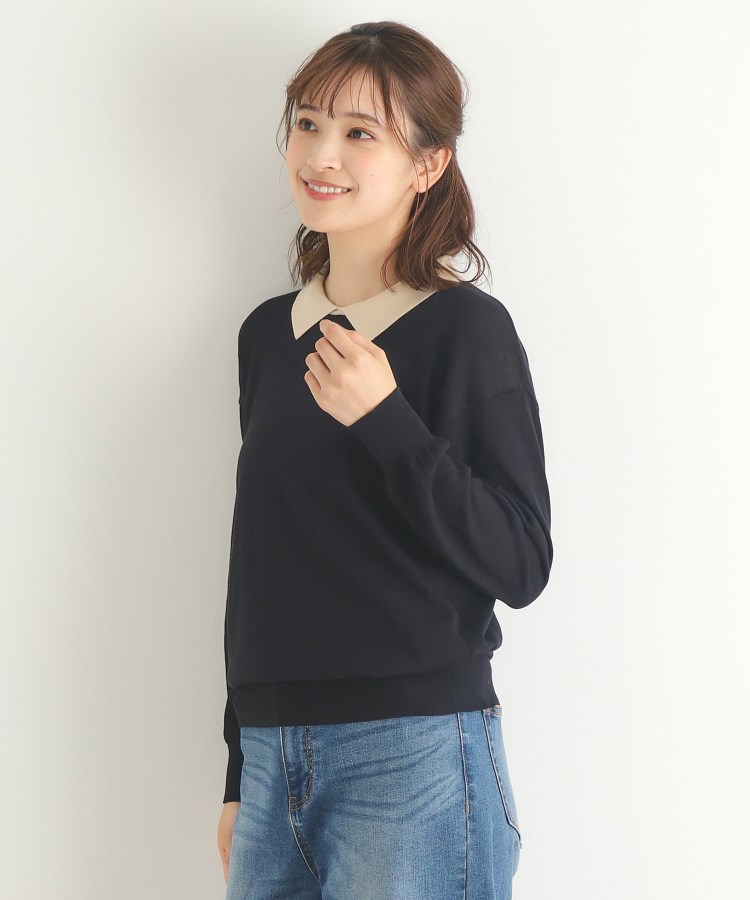 ローラアシュレイ(LAURA ASHLEY)の【4colors／Lサイズあり／コットン混／クレリックデザインあり】プルオーバーニット6