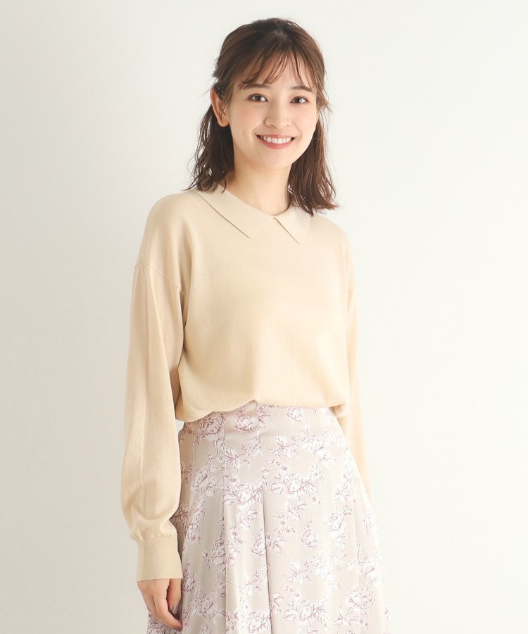 ローラアシュレイ(LAURA ASHLEY)の【4colors／Lサイズあり／コットン混／クレリックデザインあり】プルオーバーニット オフホワイト(003)