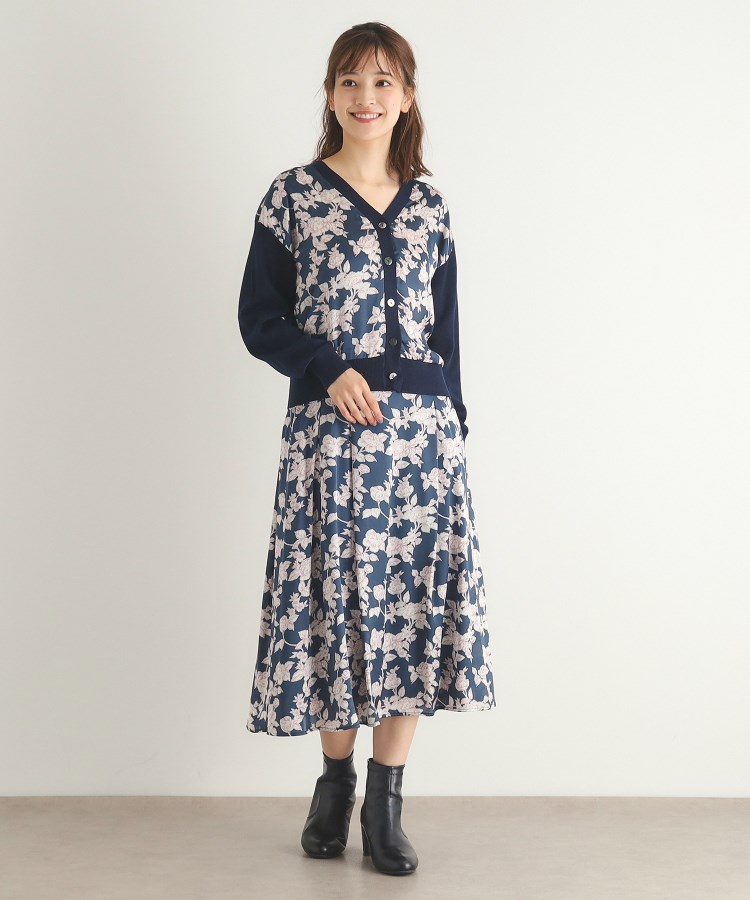 ローラアシュレイ(LAURA ASHLEY)の【Lサイズあり／3colors／同柄アイテムあり】ポリントン ローゼズ柄 パネルニットカーディガン11