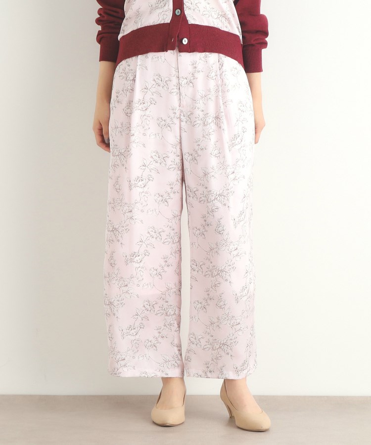 ローラアシュレイ(LAURA ASHLEY)の【ウエストゴム／3colors／同柄アイテムあり】ポリントン ローゼズ柄 サテンパンツ5