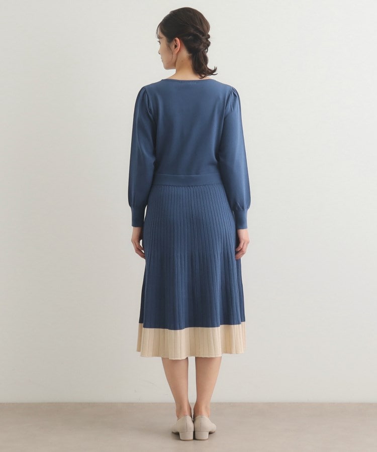 ローラアシュレイ(LAURA ASHLEY)の【手洗い可/バイカラーニット】プリーツワンピース11