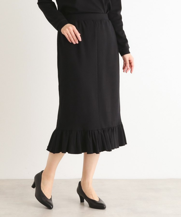 ローラアシュレイ(LAURA ASHLEY)の【セットアップ可／ウール混ポンチ】マーメイドスカート ブラック(019)