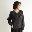 ローラアシュレイ(LAURA ASHLEY)の【ウール混／オーバーサイズ】ラッフルフリル Vネックニット1