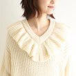 ローラアシュレイ(LAURA ASHLEY)の【ウール混／オーバーサイズ】ラッフルフリル Vネックニット12