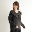 ローラアシュレイ(LAURA ASHLEY)の【ウール混／オーバーサイズ】ラッフルフリル Vネックニット チャコールグレー(014)