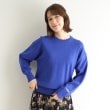 ローラアシュレイ(LAURA ASHLEY)の【ウール混／袖刺繍／4colors】ベーシックニット ブルー(092)