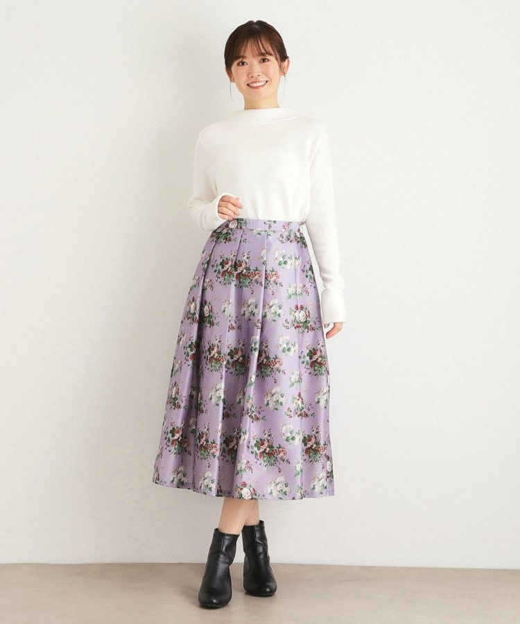 ローラアシュレイ(LAURA ASHLEY)の【サイドファスナー】ローズモア柄 シャンタンスカート6