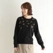 ローラアシュレイ(LAURA ASHLEY)の【ウール混／刺繍入り】ランナム柄プルオーバーニット ブラック(119)