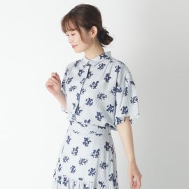 ローラアシュレイ(LAURA ASHLEY)の【リネン混/洗える/同柄アイテムあり】エルギン柄　ワイドスリーブブラウス