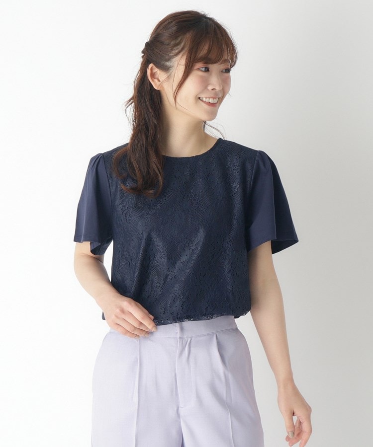 ローラアシュレイ(LAURA ASHLEY)の【身頃綿100％/洗える】フロントレースTシャツ9