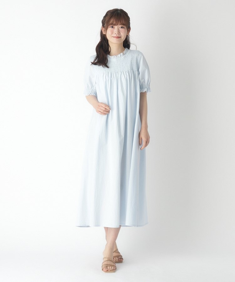 ローラアシュレイ(LAURA ASHLEY)の【Sサイズあり／洗える】シャーリングスモックワンピース7