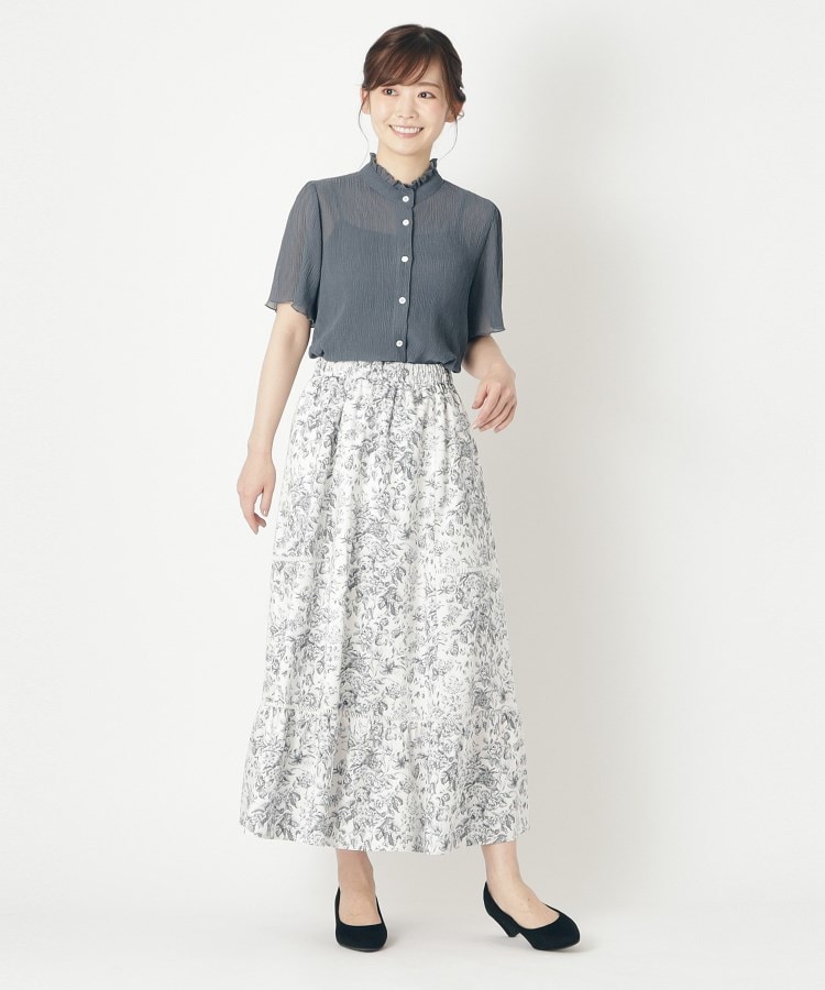 ローラアシュレイ(LAURA ASHLEY)の【シアー素材】楊柳スタンドフリルブラウス6