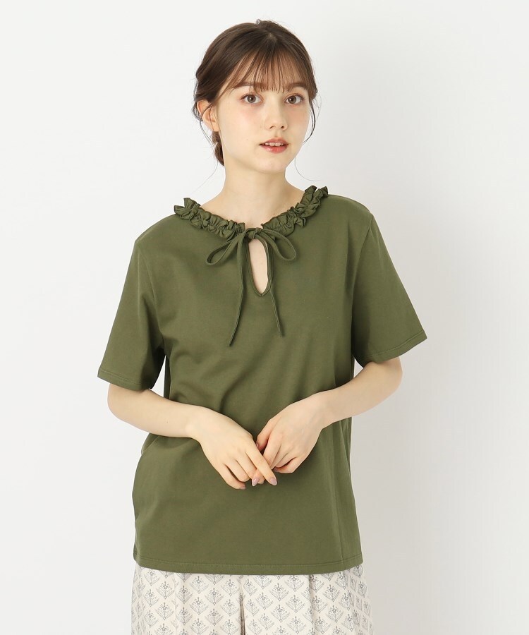 ローラアシュレイ(LAURA ASHLEY)の【2WAY/日本製/6color/WEB限定カラー追加/コットン100％】フリルカラーTシャツ1