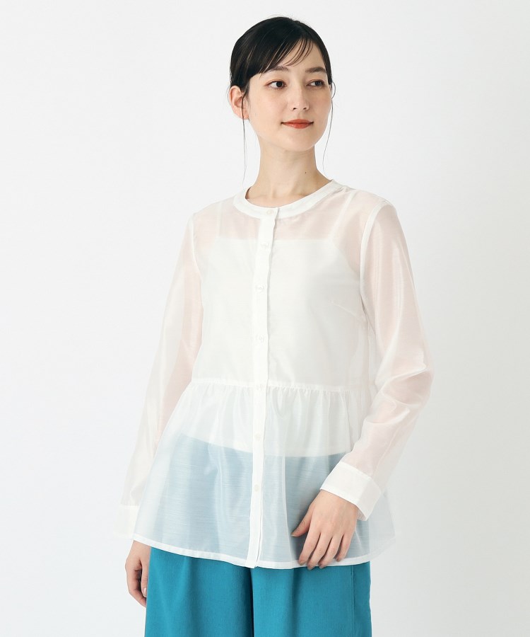 ローラアシュレイ(LAURA ASHLEY)の【大人気につき追加！洗える／シアー／羽織に使える】ペプラムブラウス1