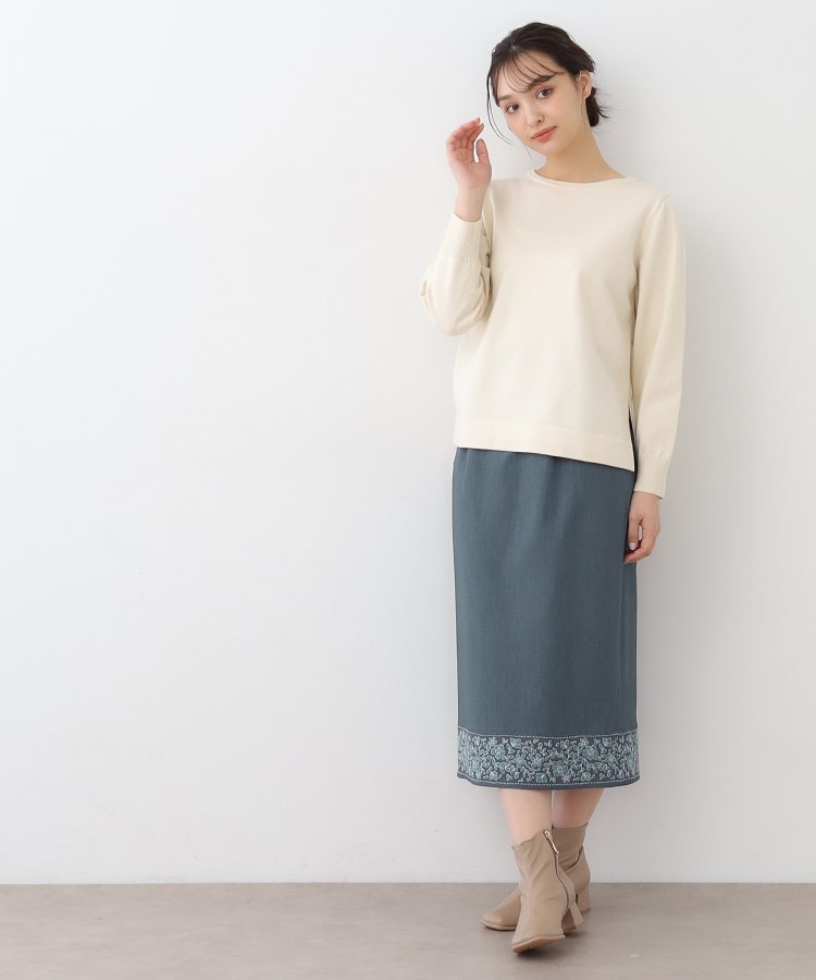 裾刺繍ストレートスカート(ミモレスカート) | LAURA ASHLEY 裾刺繍ストレートスカート(ミモレスカート) | LAURA ASHLEY